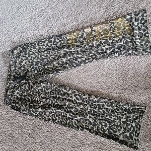 STUNNING RARE VS PINK GREEN leopard print BOYFRIEND TRACKPANTS